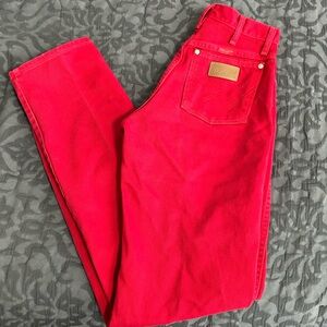 Red wrangler high waisted jeans
